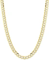Italian Gold 30" Two-tone Open Curb Link Chain Necklace (3-5/8mm) In Solid 14k Gold & White Gold In Two-tone