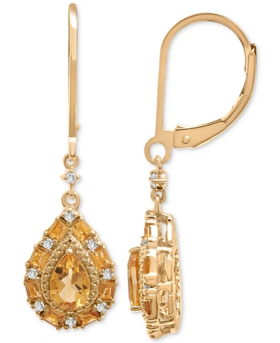 Macy's Garnet Teardrop Drop Earrings (1-1/2 Ct. T.w.) In Sterling Silver (also In Blue Topaz, Pink Morganit In Orange