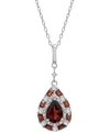 Macy's Multi-gemstone Teardrop 18" Pendant Necklace (1 Ct. T.w.) In Sterling Silver (also In Blue Topaz, Pi In Garnet