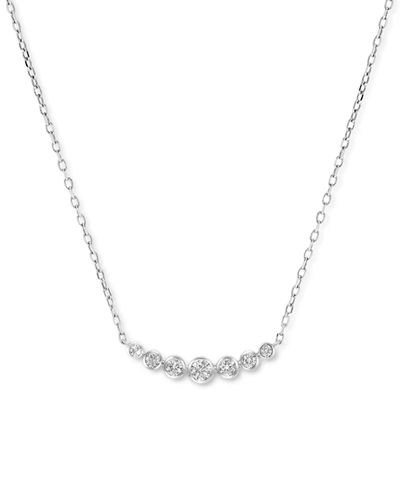 Macy's Diamond Graduated Collar Necklace (1/4 Ct. T.w.) In 14k White Or Yellow Gold, 16" + 2" Extender In White Gold