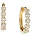 Macy's Diamond Halo Hoop Earrings (1/2 Ct. T.w.) In 14k White Or Yellow Gold In Yellow Gold