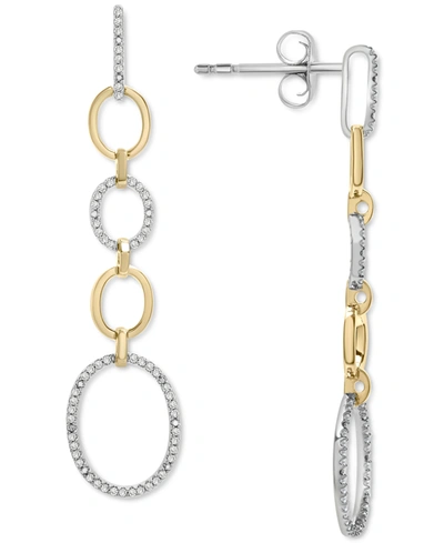 Wrapped In Love Diamond Oval Link Drop Earrings (1 Ct. T.w.) In 14k Gold-plated Sterling Silver, Created For Macy's