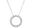 Macy's Diamond Circle Pendant Necklace (3/4 Ct. T.w.) In 14k White Gold, 16" + 2" Extender In White Gold