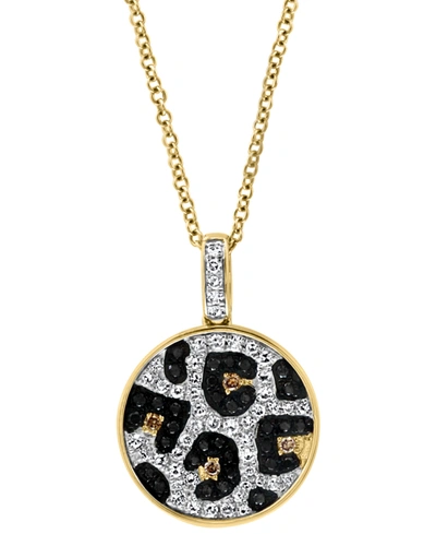 Effy Collection Effy Multicolor Diamond Animal Print 18" Pendant Necklace (1/2 Ct. T.w.) In 14k Gold In Yellow Gold