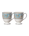 WEDGWOOD FLORENTINE TURQUOISE MUGS, SET OF 2