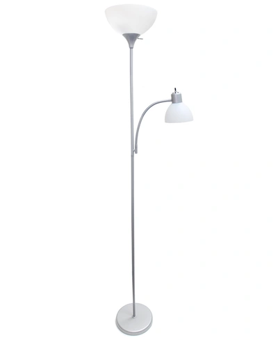 All The Rages Simple Designs Floor Lamp With Reading Light In Silver