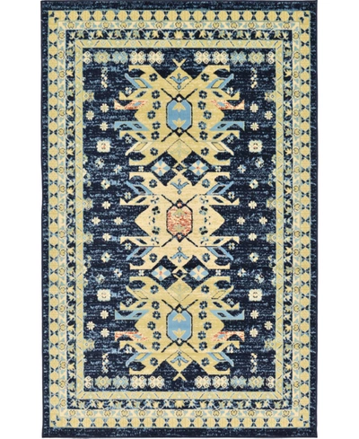 Bayshore Home Charvi Chr1 5' X 8' Area Rug In Navy Blue