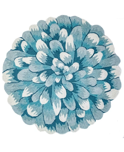 Liora Manne Frontporch Mum Aqua 5' X 5' Round Rug