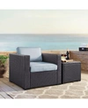 Crosley Biscayne Armchair With Cushions In Blue