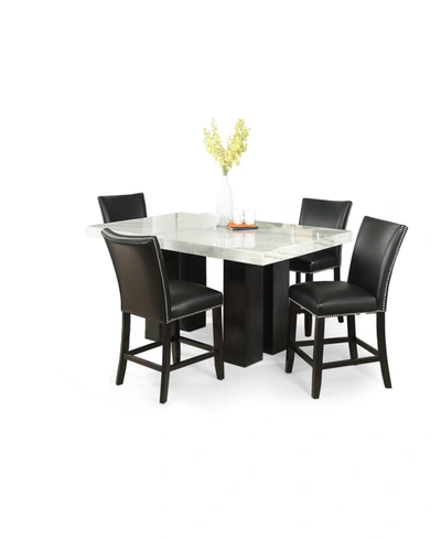 Furniture Camila Rectangle Counter Height Table And Black Counter Chair 5-piece Set