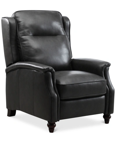 Furniture Closeout! Haizen 32" Leather Power Recliner, Created For Macy's In Stampede Charcoal