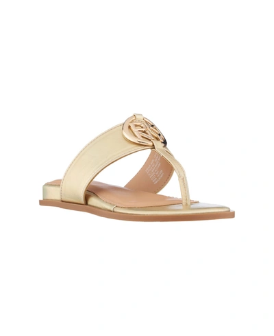 Dkny Little Girls Roary Ring Flip-flops In Gold