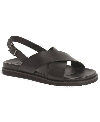 Anthony Veer Men's Cancum Cross Strap Comfort Sandals In Black