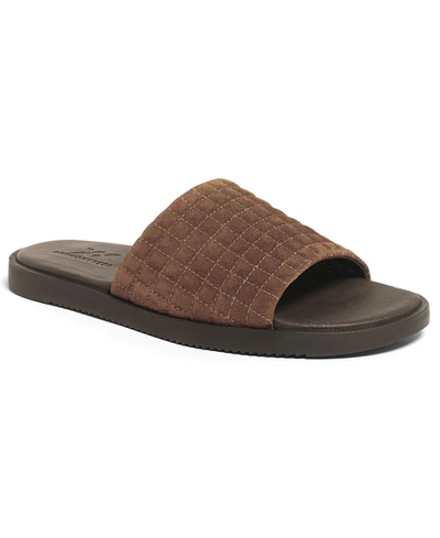 Anthony Veer Men's Miami Suede Comfort Slip On Slides In Brown