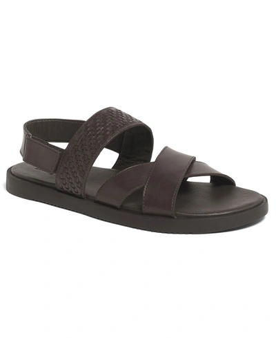 Anthony Veer Men's Mumbai Cross Strap Comfort Sandals In Black