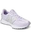 New Balance Women's 327 Metallic Casual Sneakers From Finish Line In Light Pink/silver Tone