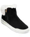 Cole Haan Grandpro Rally Faux Fur Trim Bootie In Black Suede