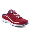 Easy Spirit Women's Romy Mule Walking Sneakers Women's Shoes In Red/white/blue - Suede/textile