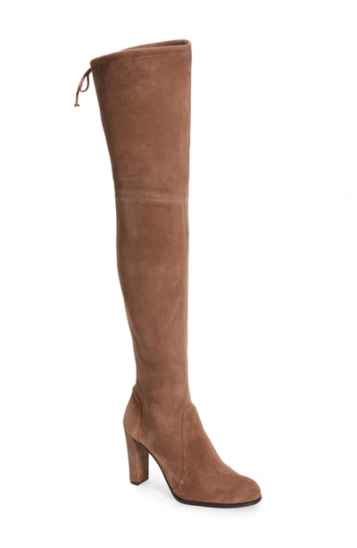 Stuart Weitzman Highstreet Over The Knee Boot In Taupe Suede