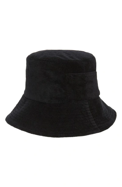 Lack Of Color Terry Wave Bucket Hat In Black