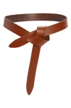 Isabel Marant Interwoven Leather Belt In Cognac