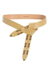 ISABEL MARANT LECCE STUDDED LEATHER BELT,CE0112-22P011A