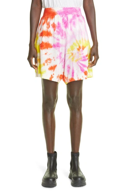 Stella Mccartney Tie-dye Cotton Shorts In Multicoloured