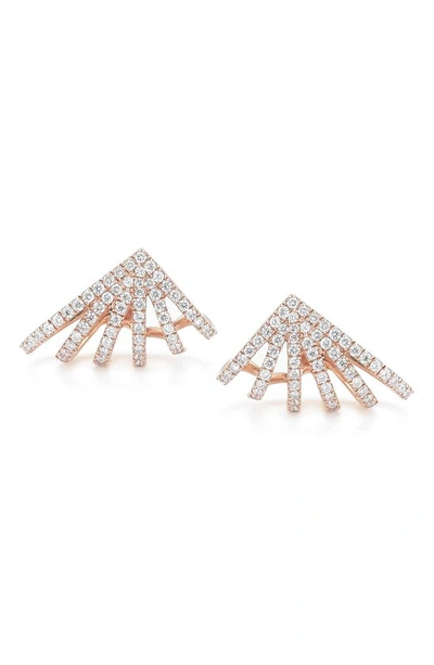 Dana Rebecca Designs 14kt Yellow Gold Sarah Leah Six Burst Diamond Earrings In Rose Gold