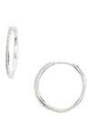 Monica Vinader Riva Wave Diamond Hoop Earrings In Sterling Silver