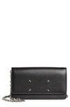 Maison Margiela Large Leather Wallet On A Chain In Black