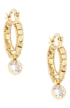 Ettika Beaded Crystal Hoop Earrings In Gold