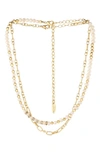 Ettika Set Of 2 Freshwater Pearl And Chain Necklaces In Gold