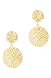 ETTIKA TEXTURED DISC DROP EARRINGS,E3141.G