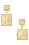 Ettika Double Square Statement Earrings In Gold