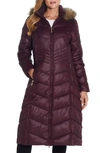GALLERY LONG QUILTED PARKA WITH FAUX FUR TRIM,GF21217M