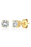 Crislu Cubic Zirconia Stud Earrings In 18kt Yellow Gold