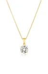Crislu Round Cubic Zirconia Pendant Necklace In 18kt Yellow Gold