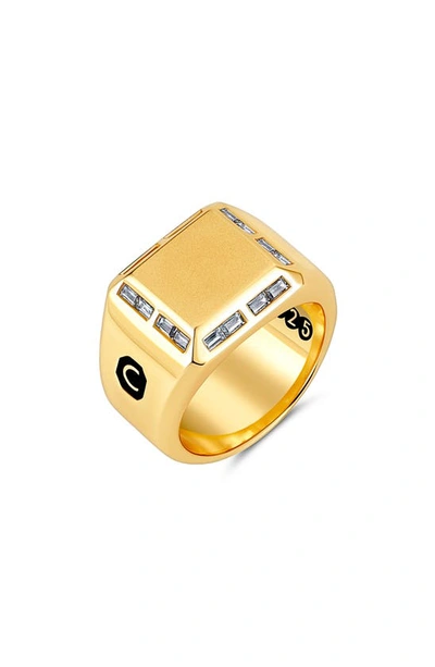 Crislu Signet Ring In 18kt Yellow Gold