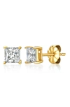 Crislu Cubic Zirconia Stud Earrings In 18kt Yellow Gold