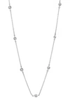 Crislu Cubic Zirconia Bezel Station Necklace In Platinum