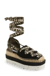 STELLA MCCARTNEY GAIA LOGO STRAP ESPADRILLE,800159N0222