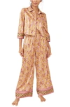 Free People Pajama Party Print Pajamas In Gold Combo