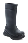 Balenciaga Black Crocs Edition Rubber Boots In Black