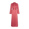 La Perla Vestaglia Long Silk Wrap Robe In Rose Noisette