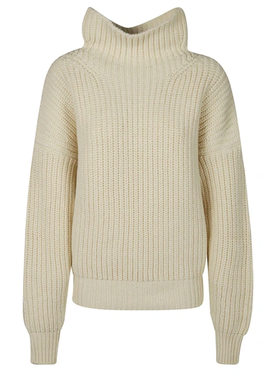 Isabel Marant Ribbed Jumper In Beige