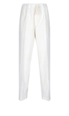 Mm6 Maison Margiela Drawstring Straight-leg Trousers In White