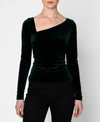 NICOLE MILLER WOMEN'S VELVET ASYMMETRICAL TOP