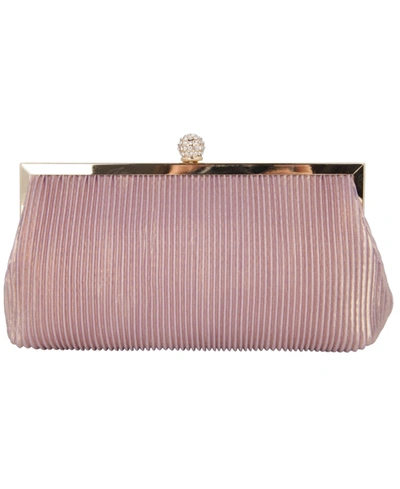 Nina Women's Pleated Metallic Frame Clutch In Rose Gold-tone