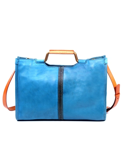 Old Trend Women's Genuine Leather Camden Tote Bag In Turquoise