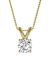 Charles & Colvard Moissanite Solitaire Pendant 1 Ct. T.w. Diamond Equivalent In 14k White Or Yellow Gold In Yellow Gold